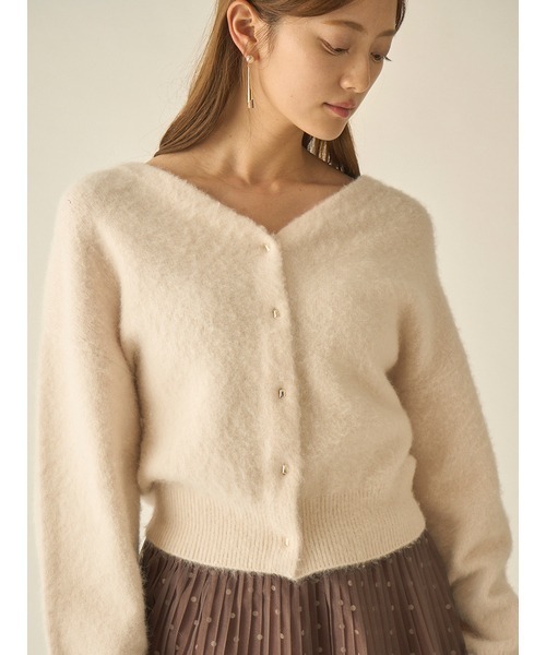STONE  スナイデルニット　カーディガン SNIDEL（スナイデル） ニットカーディガン FREE ブラウン レディース