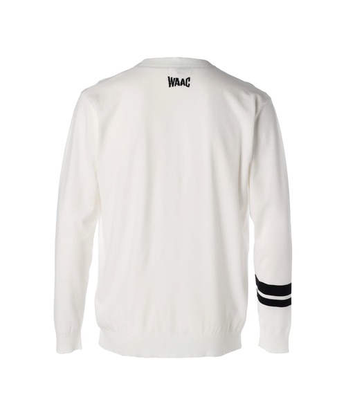 WAAC ブラック セーター 1サイズ セーター ニット MENS ソフトタッチベーシックニット 長袖プル