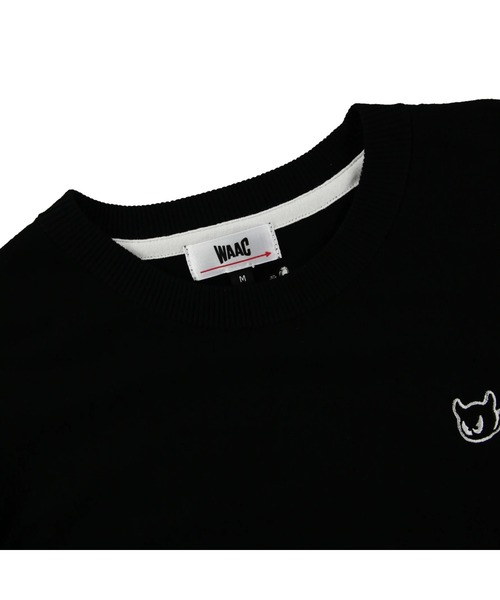 WAAC ブラック セーター 1サイズ セーター ニット MENS ソフトタッチベーシックニット 長袖プル
