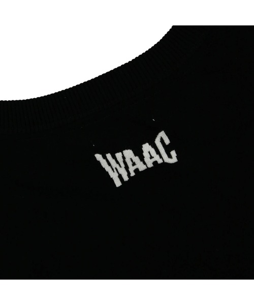 WAAC ブラック セーター 1サイズ セーター ニット MENS ソフトタッチベーシックニット 長袖プル