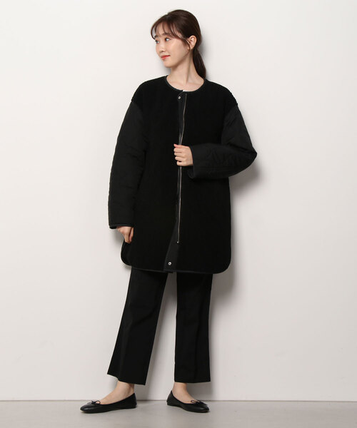 「Ray BEAMS」 ノーカラーコート 1 グリーン レディース_画像2