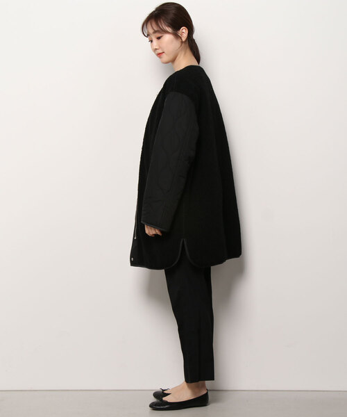 「Ray BEAMS」 ノーカラーコート 1 グリーン レディース_画像4