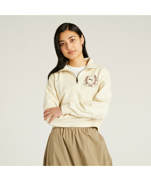 トレーナー スウェット PUMA プーマ ウィメンズ ワードローブ ESS＋ ハーフジップ スウェット レディース PUMA トレーナー スウェット プーマ ウィメンズ ワードローブ