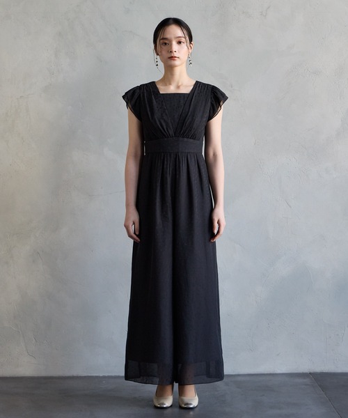 Aimer オールインワン パンツ ドレス お呼ばれ 結婚式 二次会 AIMER パンツドレス フリルサッシュ付きマルチWAYオールインワン