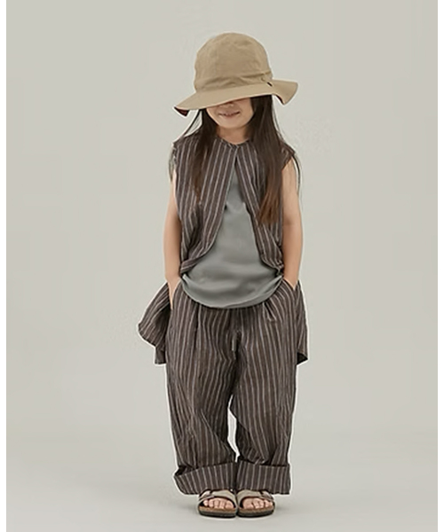 ワイドパンツ パンツ 「MOUN TEN. /マウンテン」別注 linenblend ワイドパンツ kids(110cm-140cm)の画像