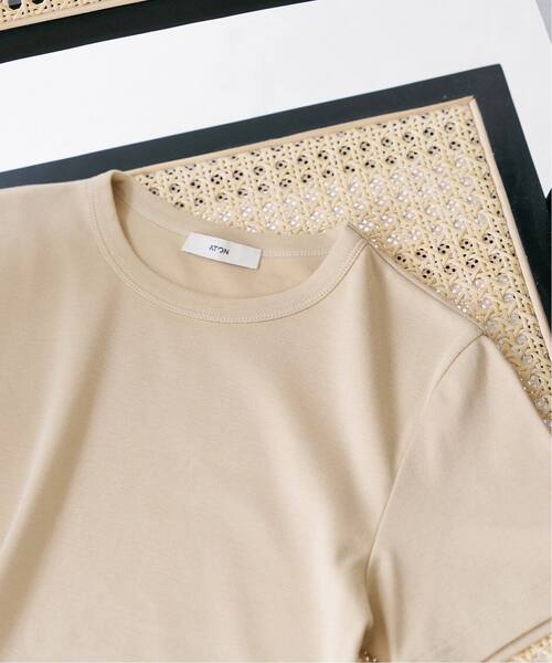 IENA tシャツ ATON/エイトン 別注 SUVIN FRAISE ショート