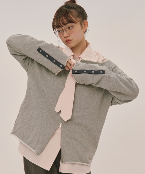 loin nuit トレーナー スウェット back open zip sweat / バック