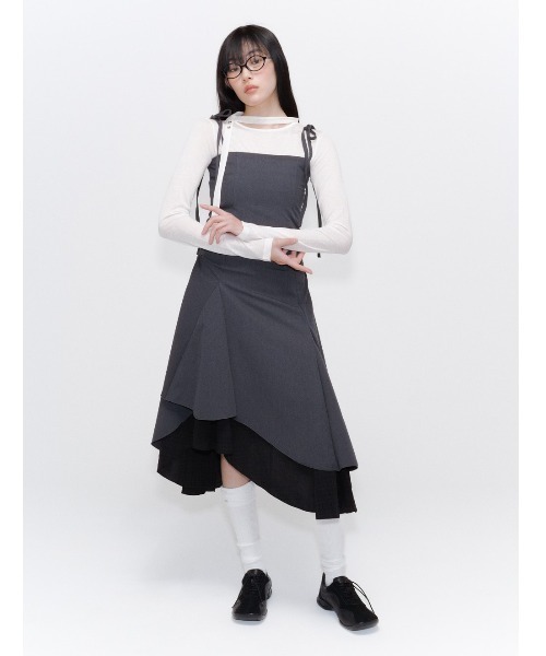 韓国大人気★Miseki SEOUL★Unbalanced layered one piece 2色 Miseki SEOUL ワンピース Unbalanced layered one piece
