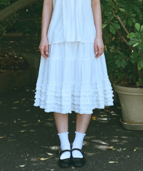 FEKETE スカート frill midi flared skirt / フリルボリューム