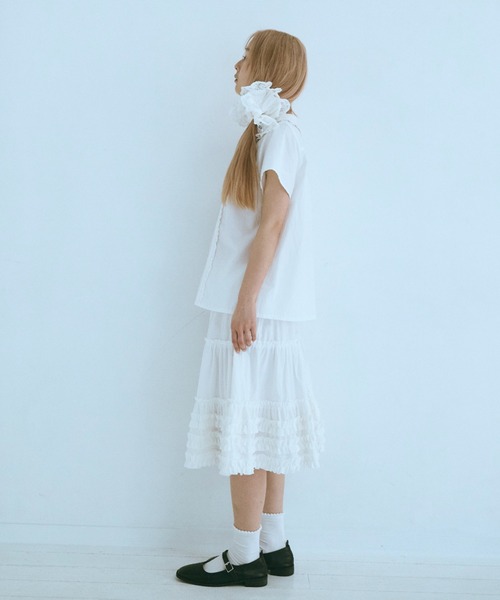 FEKETE フリルボリュームスカート(タグ保管あり) FEKETE スカート frill midi flared skirt / フリルボリューム