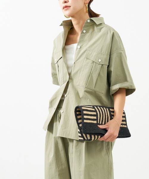ブラウス シャツ リネンMIXサファリシャツ「2025summer catalog item」 レディース セール】 リネンMIXサファリシャツ《2025summer catalog item