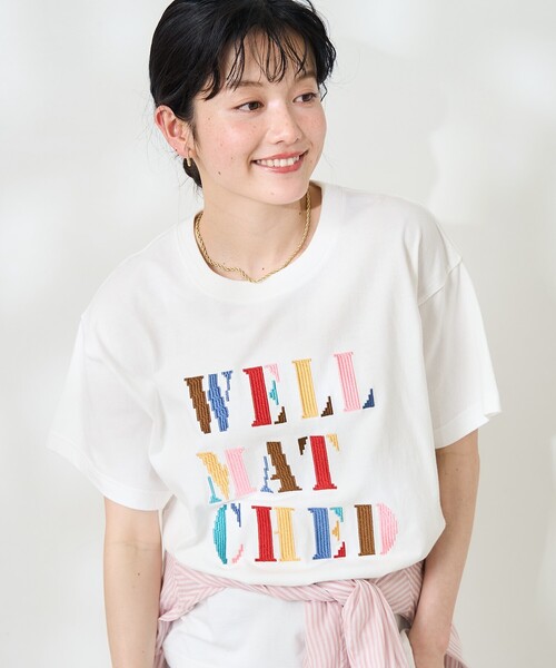 tシャツ 「オンライ/ZOZO限定」サークル刺繍Ｔシャツ レディース セール】【WEB限定】刺繍サークルロゴTシャツ（Tシャツ