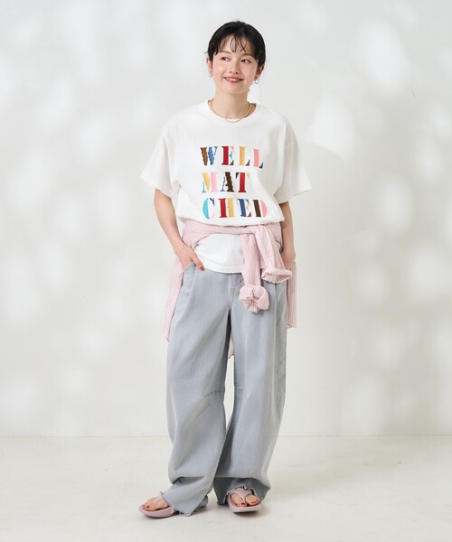 tシャツ イス生活　刺繍Tシャツ レディース FREAK'S STORE tシャツ Message刺繍Tシャツ レディース