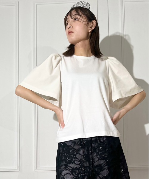 tシャツ フレアスリーブデザインTシャツブラウス レディース