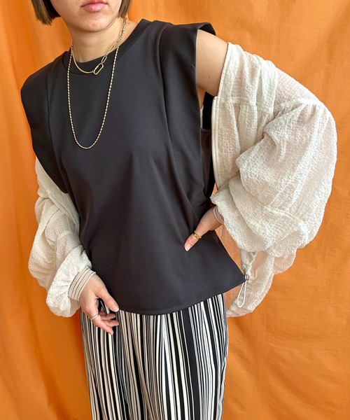 tシャツ フレンチスリーブカットトップス レディース