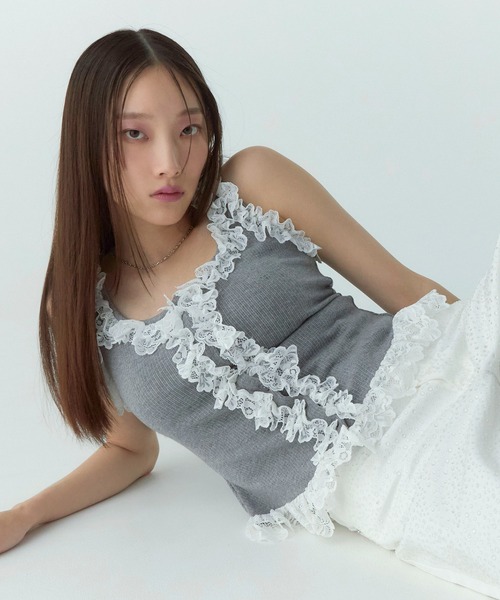 eimy istoire レースドッキングカットタンクトップ eimy istoire タンクトップ ノースリーブ レースドッキング