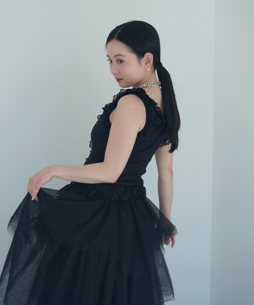 eimy istoire タンクトップ ノースリーブ レースドッキング