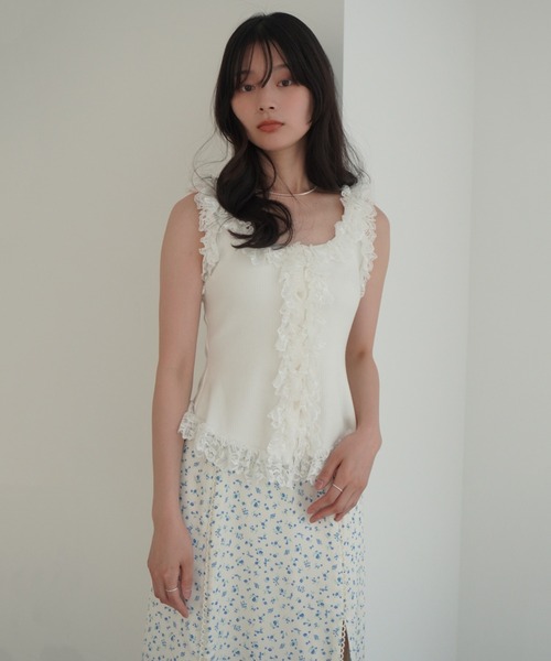 eimy istoire レースドッキングカットタンクトップ eimy istoire タンクトップ ノースリーブ レースドッキング