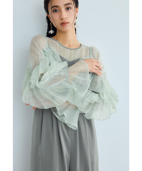 niana（ニアナ） パンツドレス シアーフリルパンツドレス