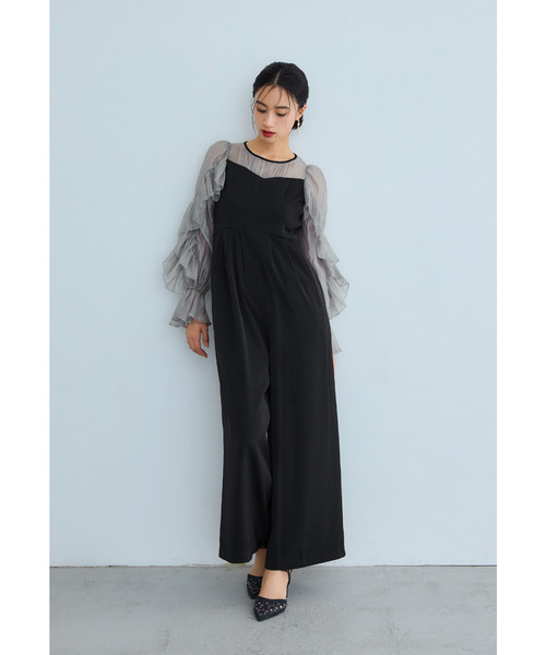 niana（ニアナ） パンツドレス シアーフリルパンツドレス