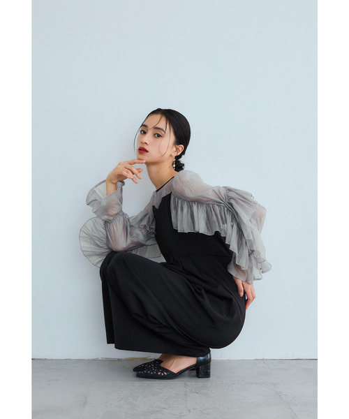 niana（ニアナ） パンツドレス シアーフリルパンツドレス