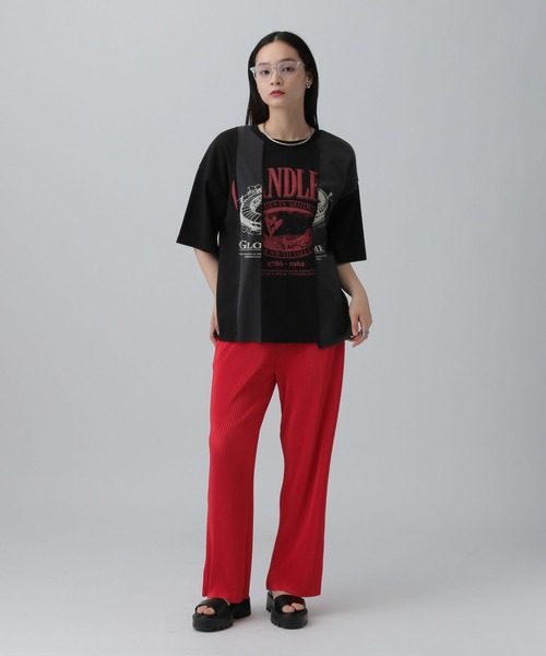 LEPSIM（レプシィム） tシャツ ストーンウォッシュ切り替えT 494900