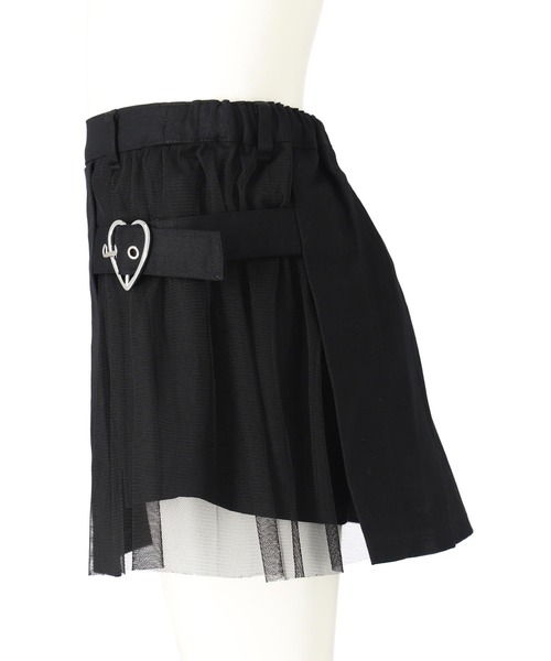 ANAP 黒 ロゴ入りキッズスカート サイズL ANAP GiRL スカート ベルト付ZIPスカートインパンツ付 キッズ