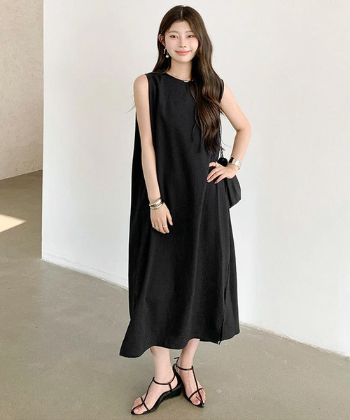 ワンピース リネン風ノースリーブワンピース : ZOZOTOWN Yahoo!店