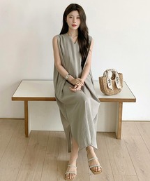 ワンピース リネン風ノースリーブワンピース : ZOZOTOWN Yahoo!店