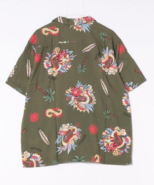 【カヒコ】レインメンズアロハシャツ【SURF＆Palms】 レインメンズシャツ【SURF&Palms】(KHAKI): 『Kahiko(カヒコ