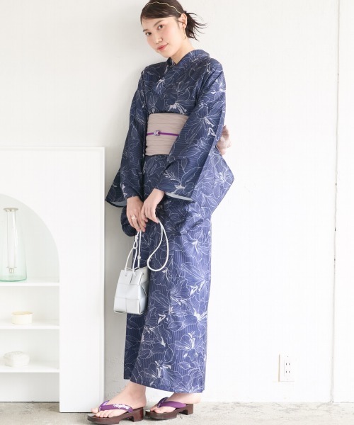 slattgir 浴衣 高身長 ワンピース浴衣3点セット（羽織り＋