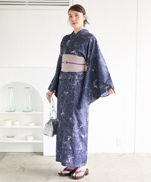 slattgir 浴衣 高身長 ワンピース浴衣3点セット（羽織り＋