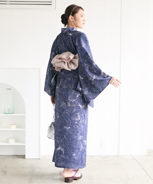 浴衣リメーク、ワンピース&ストール&グッズ itto 浴衣 ワンピース浴衣3点セット（キャミワンピース+