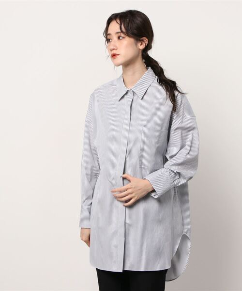 「EFFE BEAMS」 長袖シャツ ONE SIZE ライトグレー レディース