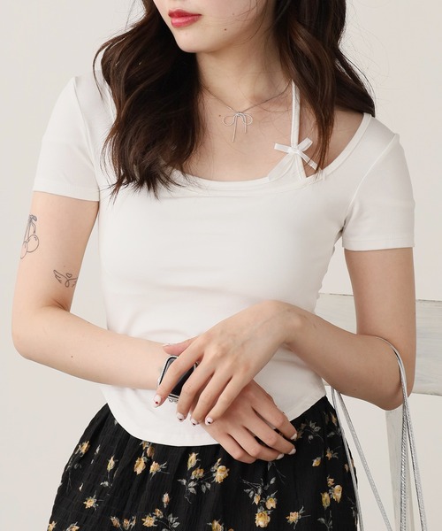 ROOP TOKYO tシャツ Square Neck Top with Cups / カップ付き