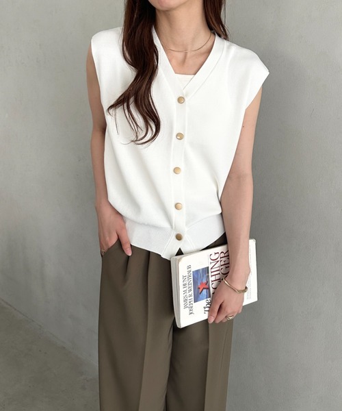 ベスト ジレ 金ボタンニットベスト レディース : ZOZOTOWN Yahoo!店