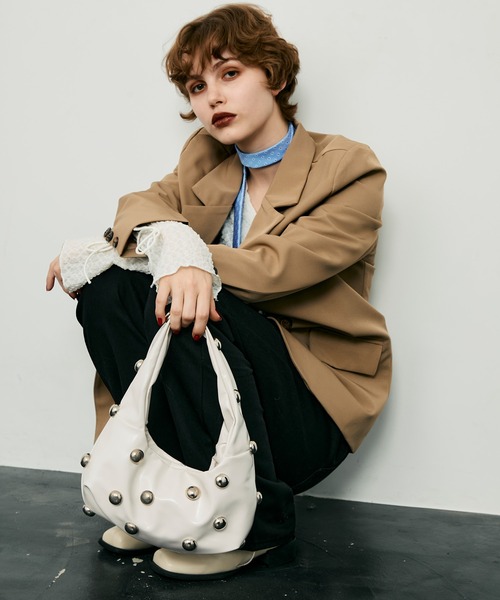 uyu. ハンドバッグ スタッズ付きワンショルダーバック : ZOZOTOWN