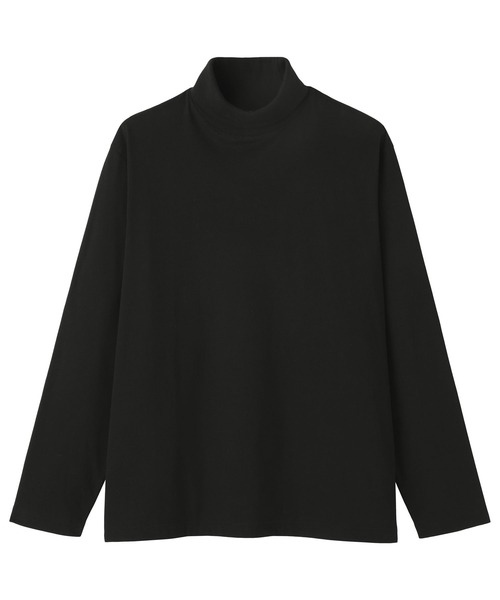 8YARDS タートルネック長袖シャツ 黒 無印良品（MUJI） tシャツ 紳士 起毛タートルネック長袖Tシャツ