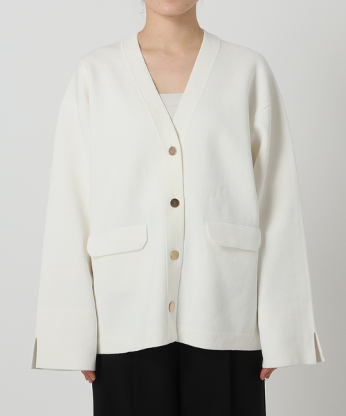 NOBLE 接結ジャケットライクカーディガン NOBLE（ノーブル） カーディガン 接結ジャケットライクカーディガン