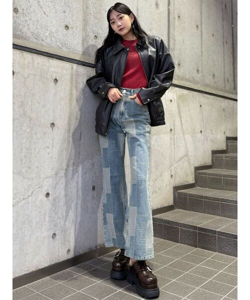MURUA（ムルーア） ジーンズ デニム デニムパンツ パッチワークフレア