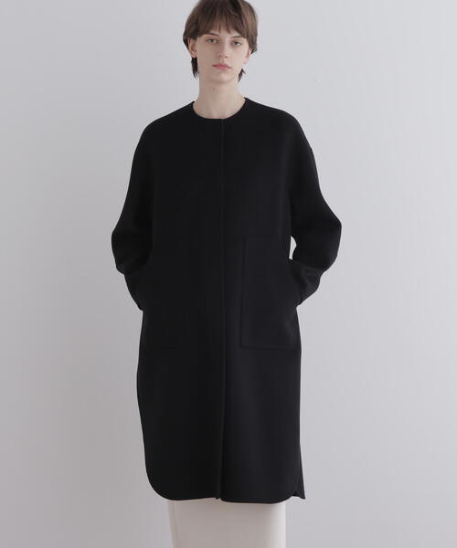 LE PHIL（ル フィル） ノーカラーコート コート ソフトウールリバー