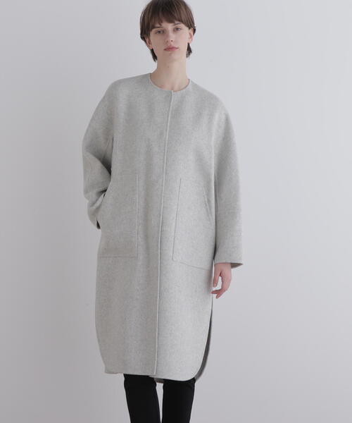 LE PHIL（ル フィル） ノーカラーコート コート ソフトウールリバー