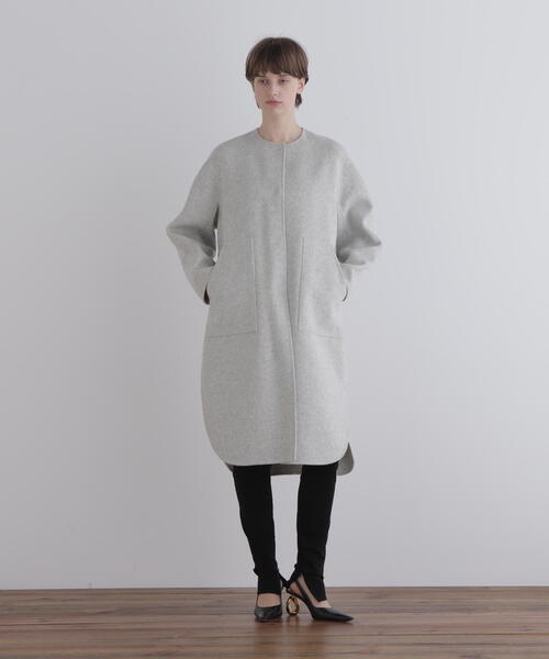 LE PHIL（ル フィル） ノーカラーコート コート ソフトウールリバー