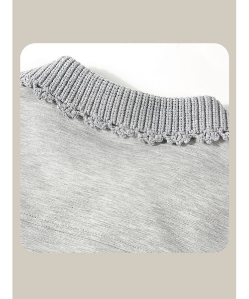 「LA POMME petit」 半袖カットソー LARGE グレー レディース_画像6