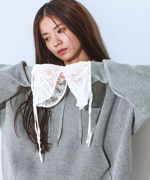 JEANASIS（ジーナシス） ブラウス シャツ Wフリルヘムレースブラウス