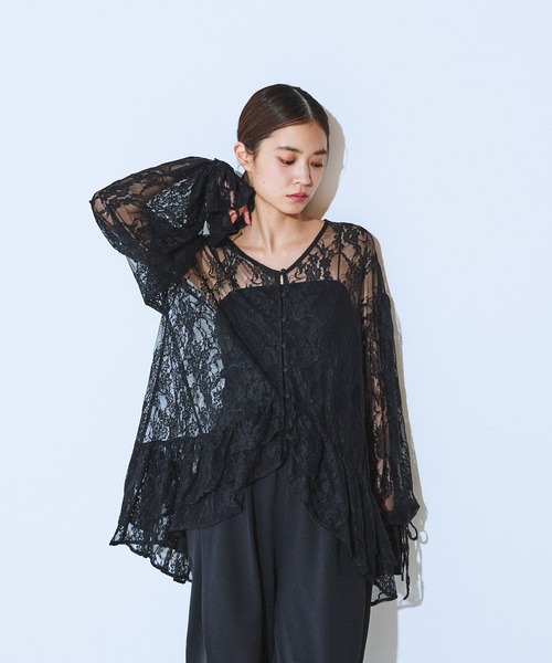 JEANASIS eL Lace Frill Shirt レース フリル シャツ JEANASIS eL Lace Frill Shirt レース フリル シャツ JEANASIS eL Lace