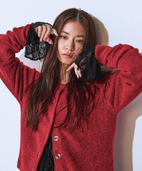 JEANASIS（ジーナシス） ブラウス シャツ Wフリルヘムレースブラウス