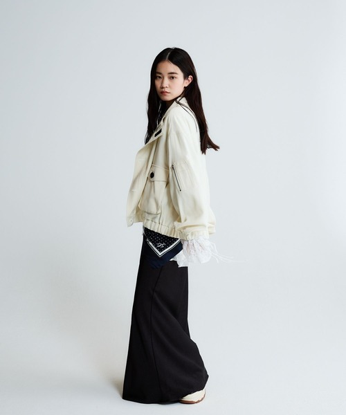 JEANASIS（ジーナシス） ブラウス シャツ Wフリルヘムレースブラウス