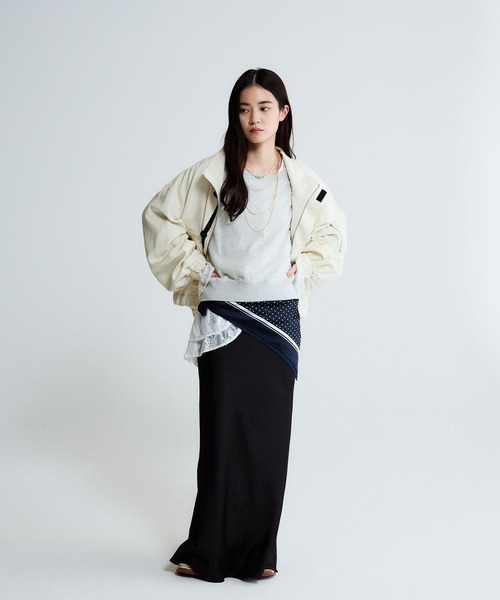 JEANASIS（ジーナシス） ブラウス シャツ Wフリルヘムレースブラウス