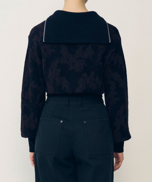 ニット セーター レイヤードジャカードジップアッププルオーバー / Layered Jacquard Zip-Up Pullover レディースの画像